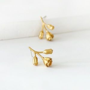 Flower Bud Drop Earrings